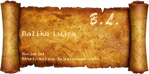 Balika Lujza névjegykártya